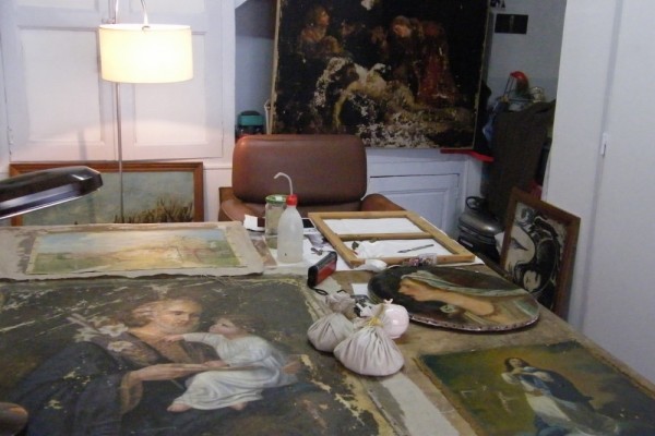 Restauration de tableau Eglise, Famille,