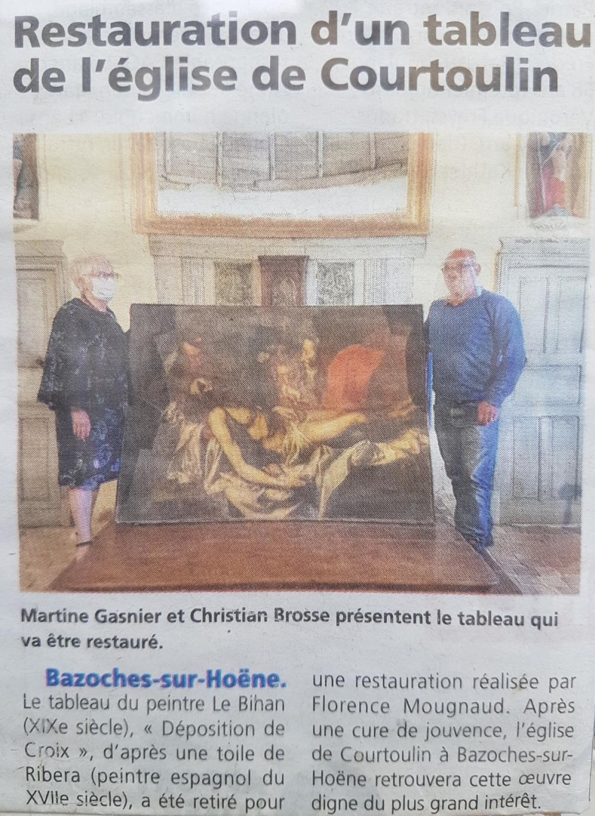 Restauration d'un tableau de l'église de